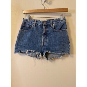 Everlane Cheeky Short Denim Cutoff Raw Hem Distressed Jean Shorts Sz 25